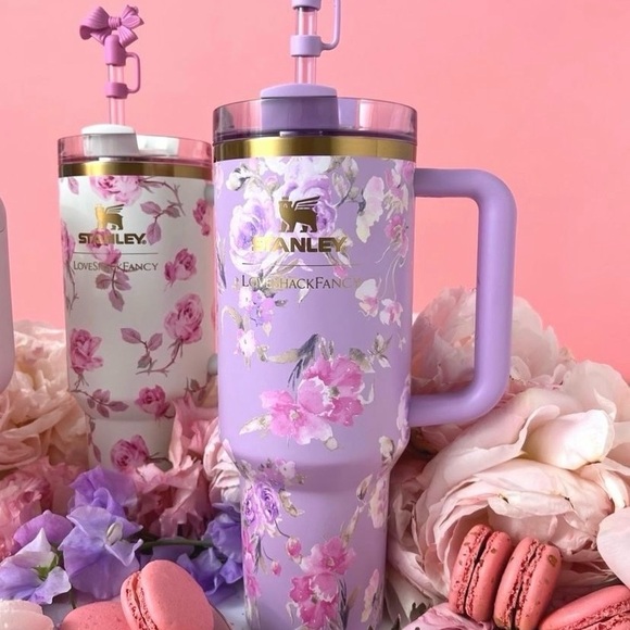 🌸 ORIGINAL THE STANLEY x LOVESHACKFANCY | 40 OZ QUENCHER Happy Thoughts 🌸 - Picture 2 of 5